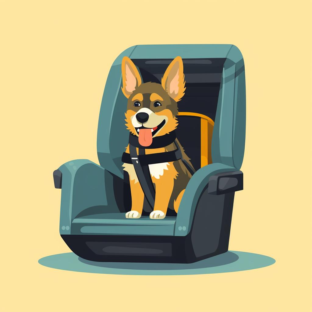 A dog car booster seat being positioned in the back seat of a car.