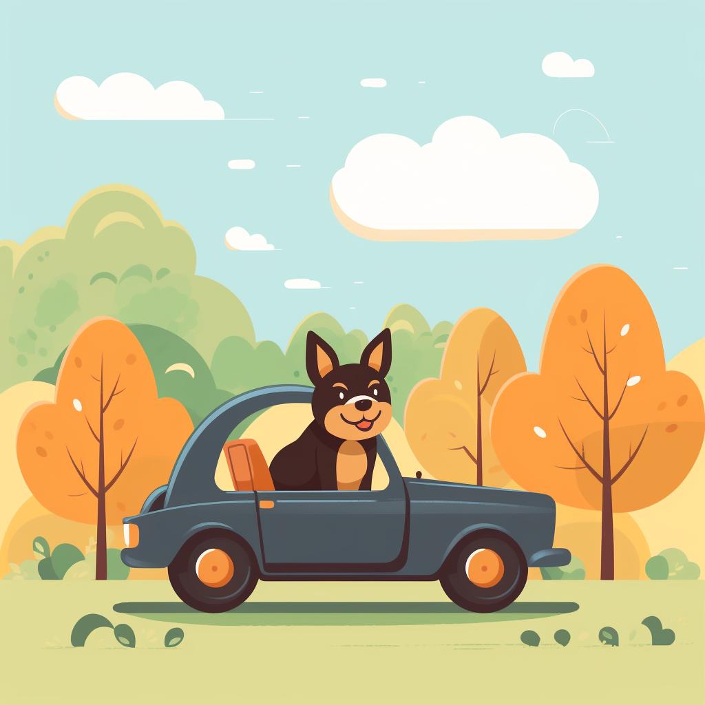 Dog enjoying a short car ride to a park