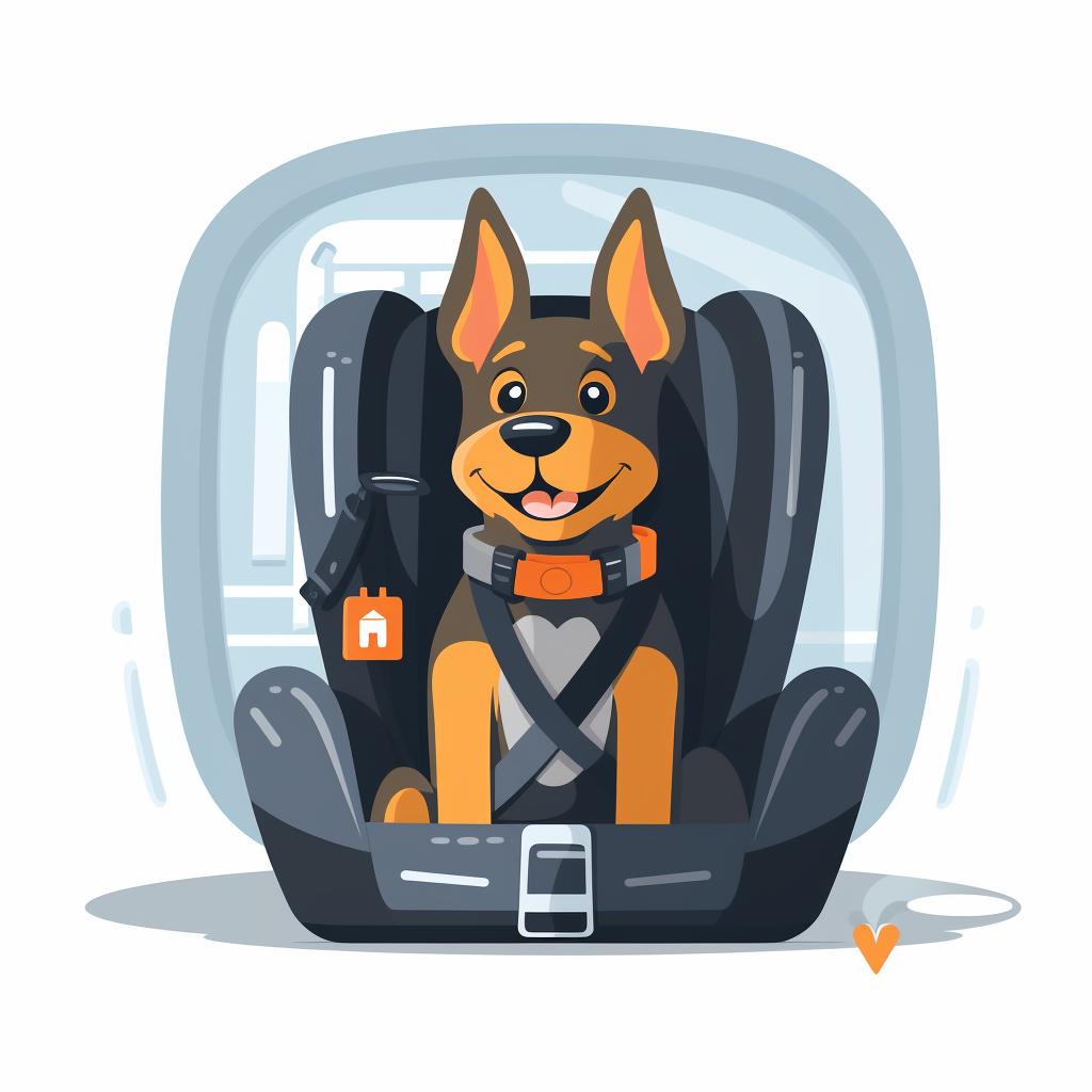 Connecting the harness to the large dog car seat