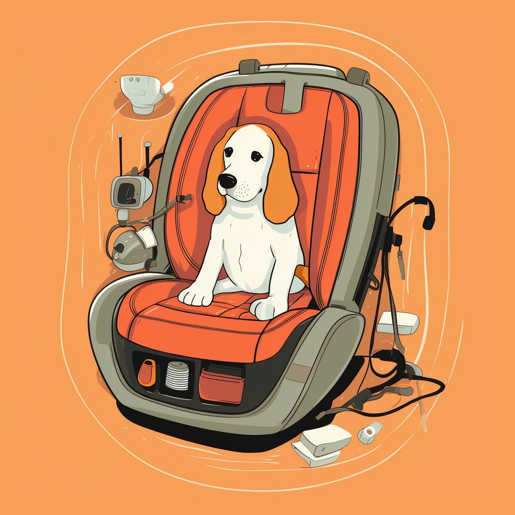 Double-checking all connections and fittings of the large dog car seat