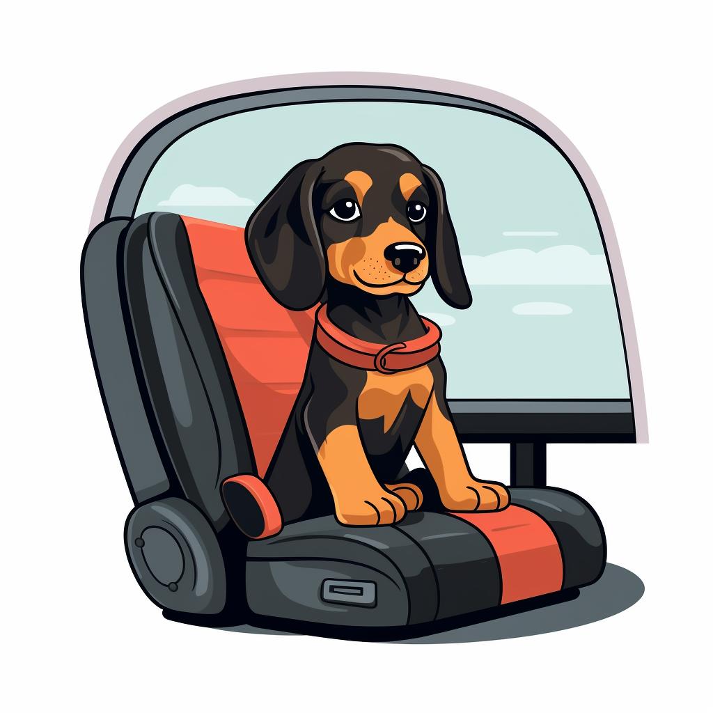 Dog car seat positioned in the back seat of a car